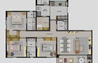 Imagem 7: EDF VERANO, 3 dormitórios, 3 suíte, 1 banheiros, 2 vagas na garagem, 96M² de Área Construí