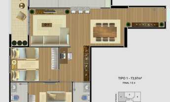 Imagem 2: Apartamento com 2 Dormitorio(s) localizado(a) no bairro JARDIM ANHEMBI em São José dos Ca