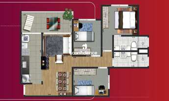 Imagem 3: LC0196 - AMARILIS LANÇAMENTO NO UBANOVA - COLINAS DO PARATEHY 3 DORMITORIOS C/SUÍTE - 72,7