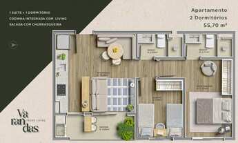 Imagem 7: Lançamento VARANDAS TREND LIVING 02 e 03 Dormitórios c/01 ou 02Vagas.Opções Varandas e Gar