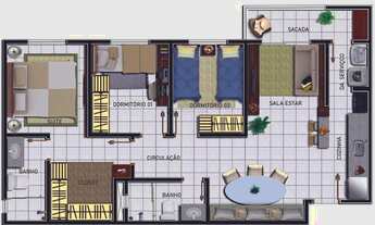 Imagem 6: Edifício MOA, 3 dormitórios, 1 suítes, 2 banheiro, 1 vaga na garagem, 70M² de Área Constru