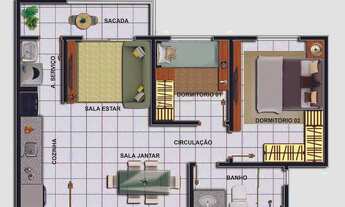 Imagem 7: Edifício MOA, 3 dormitórios, 1 suítes, 2 banheiro, 1 vaga na garagem, 70M² de Área Constru