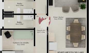 Imagem 4: Vision Residence, 3 dormitórios, 1 suítes, 1 banheiros, 2 vagas na garagem, 20M² de Área C