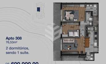 Imagem 2: APARTAMENTO DE 2 DORMITÓRIOS SENDO 1 SUÍTE E LAVABO