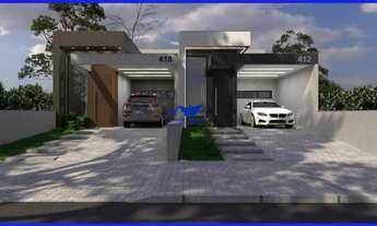 Imagem 2: Casa moderna em estilo contemporâneo com 76 m², 2 dormitórios, 2 vagas sendo 1 coberta, Ch