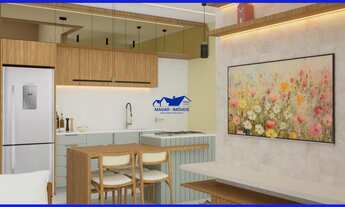 Imagem 4: Casa com 72,65 metros quadrados de área construída, pé direito alto, sala de estar, jantar