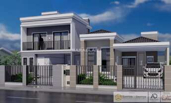 Imagem 2: Casa de dois andares, com 3 dormitórios sendo 2 suítes, garagem coberta e piscina