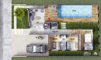 Imagem 6: Casa à Venda no loteamento Bosque da Mata, em Tijucas/SC. Conta com três dormitórios send