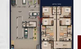 Imagem 7: Apartamentos à venda, em São José-SC, no Bairro Serraria, com 2 quartos, sendo 1 suíte