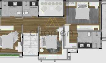 Imagem 5: Sobrado novo em condomínio fechado no Santa Cândida à venda com 2 suítes e 4 vagas de gara