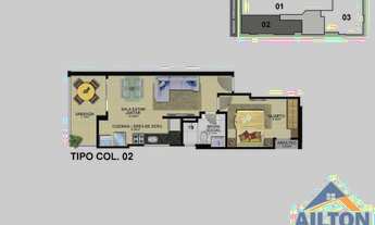 Imagem 3: Apartamentos com 1 Quarto no Residencial Ana Mel - Praia do Morro - Guarapari/ES