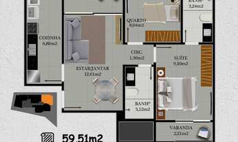 Imagem 7: Lançamento Edifício Porto Bello com 2 Quartos no Centro de Guarapari/ES