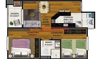 Imagem 6: Apartamento de 2 dormitórios com uma vaga de garagem e sacada c