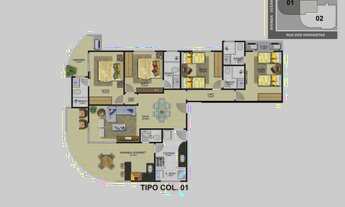 Imagem 7: Apartamentos na planta á venda 4 Suítes, varanda gourmet, a partir de 135,59m² - Praia do