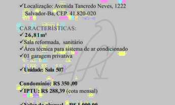 Imagem 3: Sala comercial para alugar, no Sala Comercial, em Salvador, Caminho das Árvores, 26,81m²