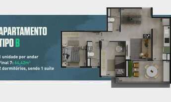 Imagem 2: Apartamento Cond Connect Impper 64m2 - 2 Dorm c Suite e Sacada - Rio Preto