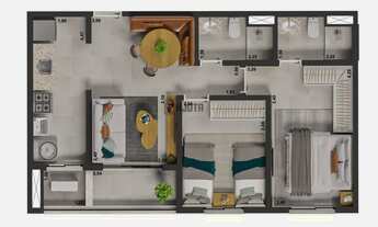 Imagem 3: Apartamento Cond VIVEN 59m2 - 2 Dorm 1 Suíte - Zona Sul de Rio Preto