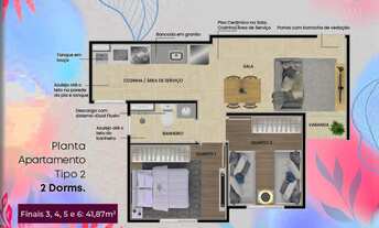 Imagem 7: Apartamento com 2 quartos, 41,63m², à venda em São José dos Campos, Loteamento Terra Brasi