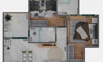 Imagem 1: Apartamento com 2 quartos, 52,29m², à venda em São José dos Campos, Parque Residencial Fla