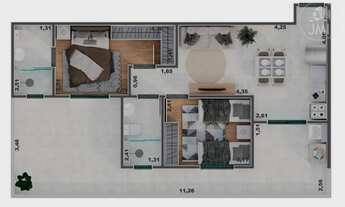 Imagem 3: Apartamento Garden com 2 quartos, 60,53m², à venda em São José dos Campos, Parque Residenc
