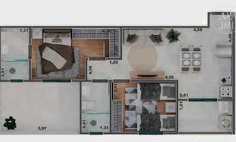 Imagem 2: Apartamento Garden com 2 quartos, 60,53m², à venda em São José dos Campos, Parque Residenc