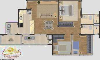 Imagem 7: Apartamento à venda em São José dos Pinhais, São Pedro, com 3 quartos, 84,18m²