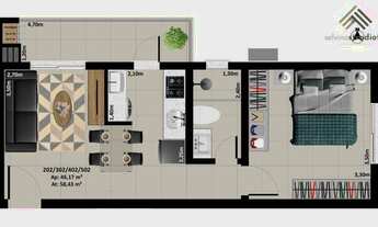 Imagem 3: Apartamento à venda, no Botânica Residence, em Santa Maria, Camobi, com 1 quarto, 46,17m²