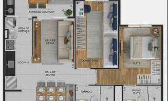 Imagem 4: UPPER SÃO CAETANO – PRONTO PARA MORAR – SÃO CAETANO – 64M² – 2 DORMITÓRIOS/1 SUÍTE – 2 VAG