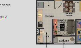 Imagem 4: YEP SANTO ANDRÉ FRATTA – EM OBRAS– 47M² A 62M² – 2 DORMITÓRIOS – 1 VAGA