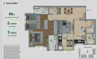 Imagem 5: BOSSA NOVA PATRIANI – SÃO CAETANO – 89m² e 116m² | 2 ou 3 SUÍTES | 2 VAGAS