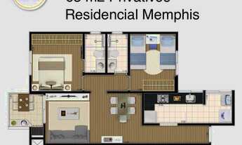 Imagem 4: MEMPHIS MAZETO – PRONTO PARA MORAR – SANTO ANDRÉ – 63M² – 2 DORMITÓRIOS COM 1 SUÍTE – 1 VA