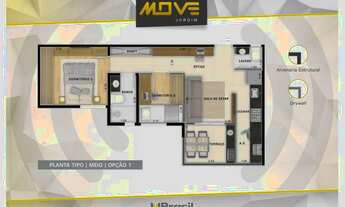Imagem 7: MOVE JARDIM – LANÇAMENTO EM SANTO ANDRÉ – ATÉ 101M² – 1 A 2 DORMITÓRIOS – 1 VAGA