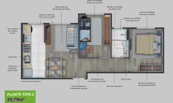 Imagem 4: RESIDENCIAL ALLEGRO – PRONTO PARA MORAR – SANTO ANDRÉ – 39 A 42 M² – 2 DORMITÓRIOS