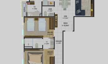 Imagem 5: Apartamento à venda, no san andres 901, em Navegantes, Gravatá, com 3 quartos, 103m²