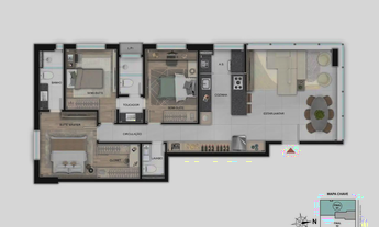 Imagem 5: Apartamento à venda, no Aster Lourdes, em Belo Horizonte, Lourdes, com 3 quartos, 101,54m²