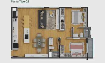 Imagem 4: Apartamento com 2 dormitórios sendo 1 suíte e 2 vagas em Joinville/SC