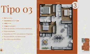 Imagem 4: Apartamento com 2 dormitórios sendo 1 suíte a menos de 200m da praia de Gravatá Navegantes