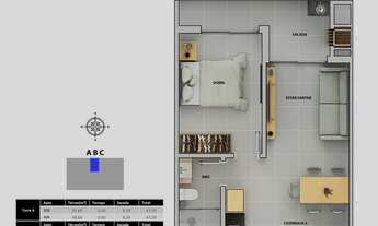 Imagem 3: Apartamento 2 Dormitórios para venda em Florianópolis - SC