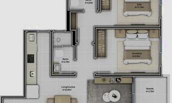 Imagem 4: Apartamento 2 Dormitórios para venda em Florianópolis - SC