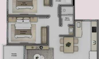 Imagem 7: Apartamento 2 Dormitórios para venda em Florianópolis - SC