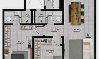 Imagem 3: Apartamento 3 Dormitórios para venda em São José - SC