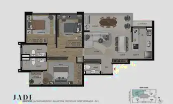 Imagem 2: Apartamento à venda, no Jade, em Belo Horizonte, Lourdes, com 3 quartos, 76.8m²