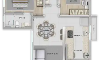 Imagem 3: Apartamento à venda, no Millennial, em Belo Horizonte, Cruzeiro, com 2 quartos, 69.68m²