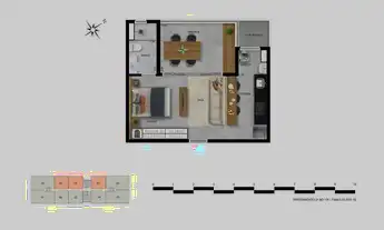 Imagem 2: Cobertura à venda no Aldea Vale do Sereno com 1 quarto e 110m²