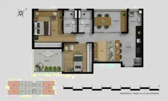 Imagem 7: Cobertura à venda no Aldea Vale do Sereno com 1 quarto e 110m²