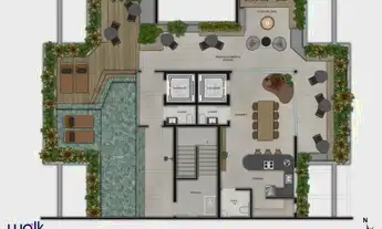 Imagem 2: Apartamento à venda, no Walk Lourdes em Belo Horizonte, Lourdes, com 2 quartos, 60.56m²