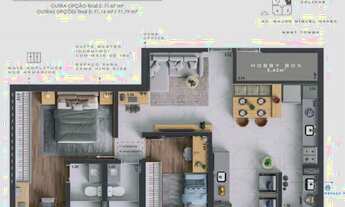 Imagem: 2 dormitórios, 1 suítes, 2 banheiro, 2