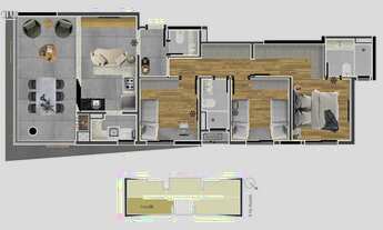 Imagem 2: 3 dormitórios, 1 suítes, 2 banheiro, 2 vagas na garagem, 93M² de Área Construída