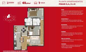 Imagem 4: 2 dormitórios, 1 suítes, 2 banheiro, 1 vaga na garagem, 66M² de Área Construída