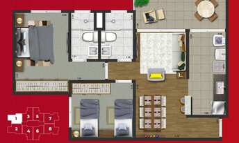 Imagem 4: 2 dormitórios, 1 suítes, 2 banheiro, 2 vagas na garagem, 66M² de Área Construída